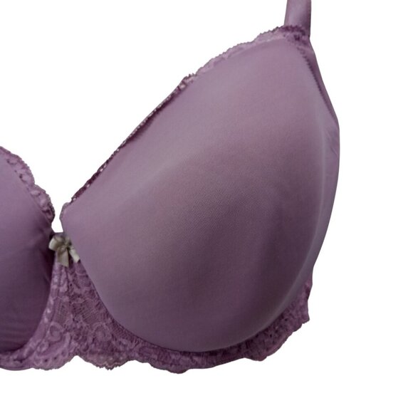 Victorias Secret Lined Demi Underwire Lace Bra Size 38DD Adjustable Purple - Picture 9 of 9